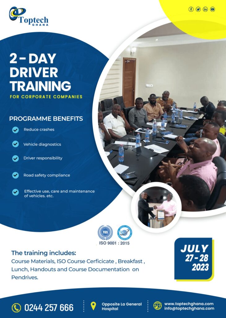 Toptech Ghana to provide ISO certified defensive driving course for corporate companies